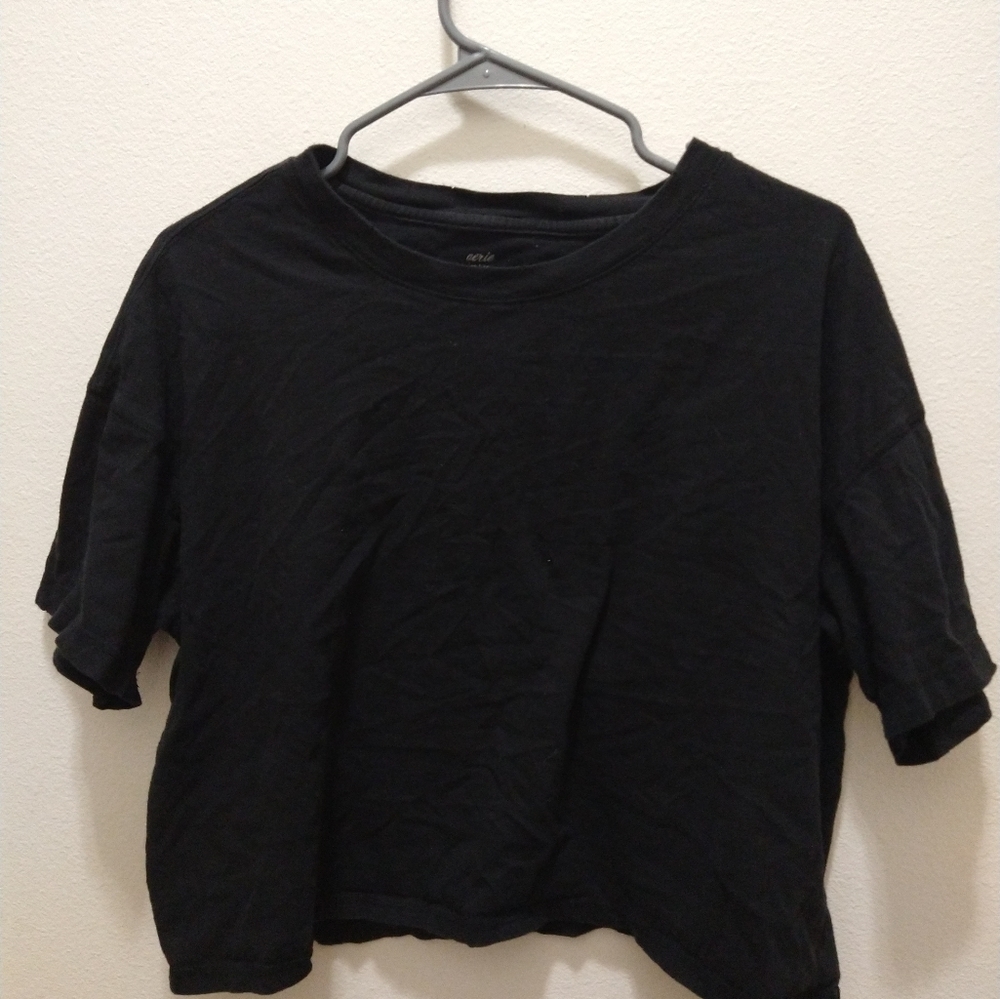 Aerie black crop top